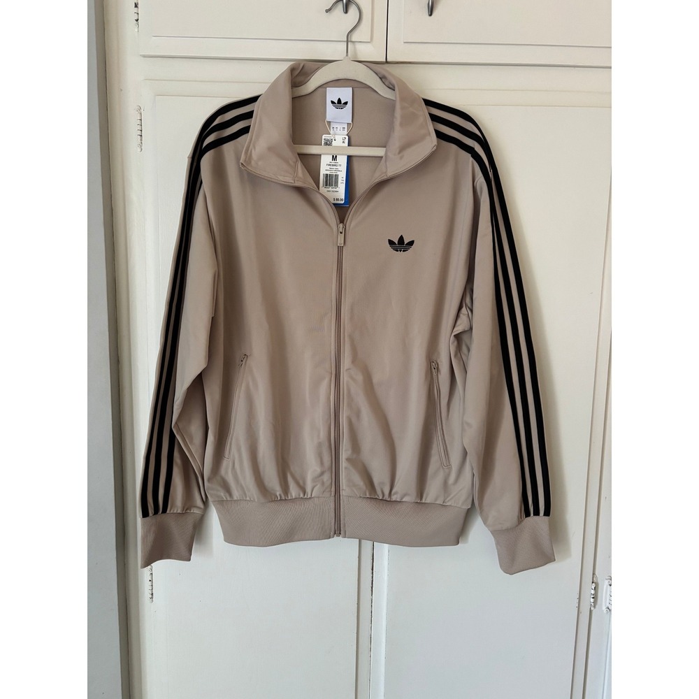 Adidas Originals Firebird TT Track Jacket Mens Medium Beige Tan Black HN0111 - Picture 2 of 9